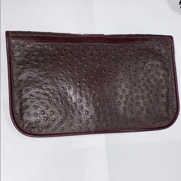Pierre Cardin Large Ostrich Envelope Clutch Bag